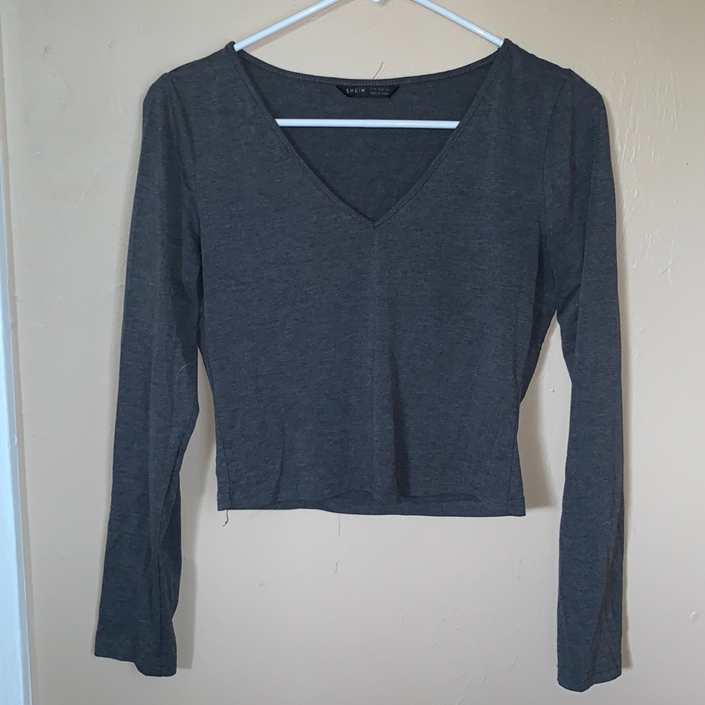 Gray crop top